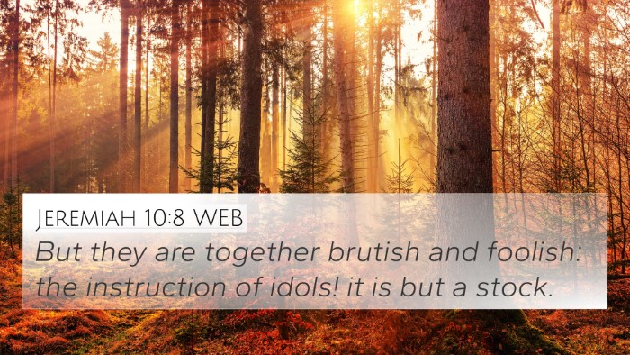 Jeremiah 10:8 WEB 4K Wallpaper - But they are together brutish and foolish: the - 4K Wallpaper Bible Verse