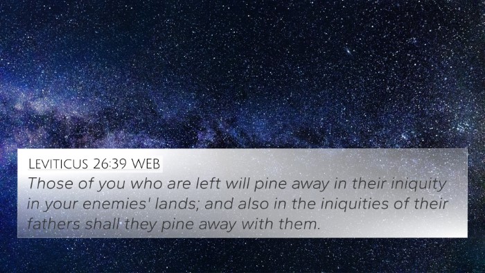 Leviticus 26:39 WEB 4K Wallpaper - Those of you who are left will pine away in their - 4K Wallpaper Bible Verse