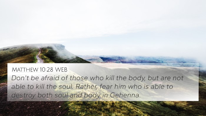 Matthew 10:28 WEB 4K Wallpaper - Don't be afraid of those who kill the body, but - 4K Wallpaper Bible Verse