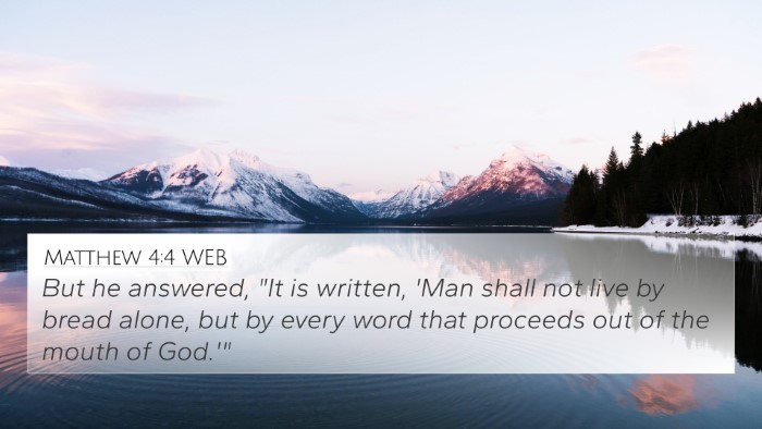 Matthew 4:4 WEB Bible Verse Image