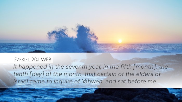 Ezekiel 20:1 WEB Desktop Wallpaper - It happened in the seventh year, in the fifth - Desktop Bible Verse Wallpaper