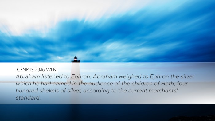 Genesis 23:16 WEB Desktop Wallpaper - Abraham listened to Ephron. Abraham weighed to - Desktop Bible Verse Wallpaper