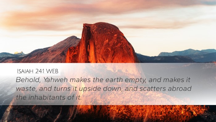 Isaiah 24:1 WEB Desktop Wallpaper - Behold, Yahweh makes the earth empty, and makes - Desktop Bible Verse Wallpaper