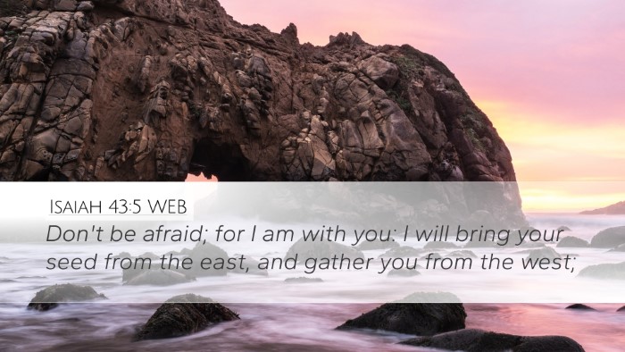 Isaiah 43:5 WEB Desktop Wallpaper - Don't be afraid; for I am with you: I will bring - Desktop Bible Verse Wallpaper