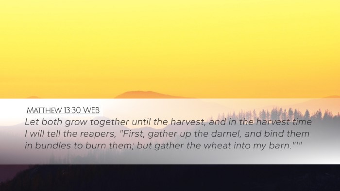 Matthew 13:30 WEB Desktop Wallpaper - Let both grow together until the harvest, and in - Desktop Bible Verse Wallpaper