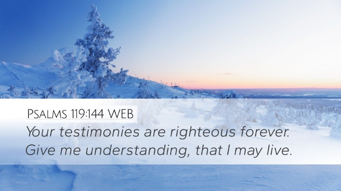 Psalms 119:144 WEB Bible Verse Image