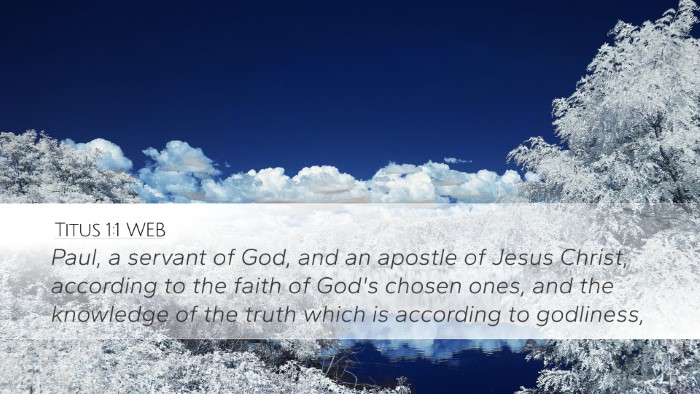 Titus 1:1 WEB Desktop Wallpaper - Paul, a servant of God, and an apostle of Jesus - Desktop Bible Verse Wallpaper