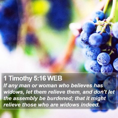 1 Timothy 5:16 WEB Bible Verse Image