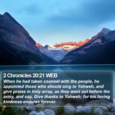 2 Chronicles 20:21 WEB Bible Verse Image