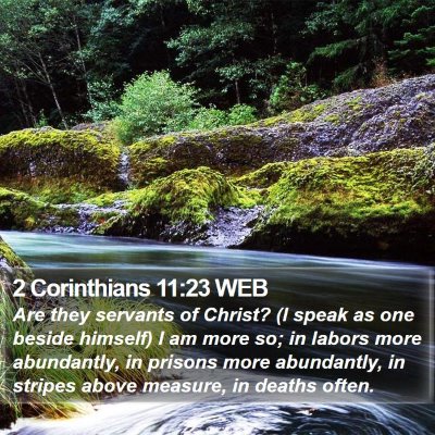 2 Corinthians 11:23 WEB Bible Verse Image