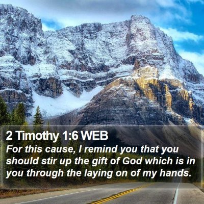 2 Timothy 1:6 WEB Bible Verse Image