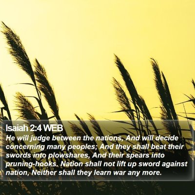 Isaiah 2:4 WEB Bible Verse Image