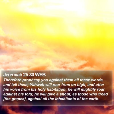 Jeremiah 25:30 WEB Bible Verse Image