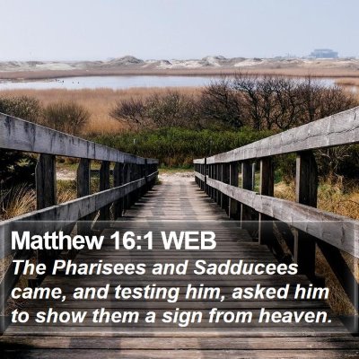 Matthew 16:1 WEB Bible Verse Image