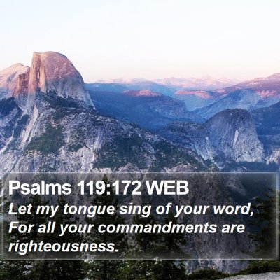 Psalms 119:172 WEB Bible Verse Image