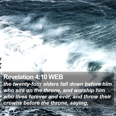 Revelation 4:10 WEB Bible Verse Image