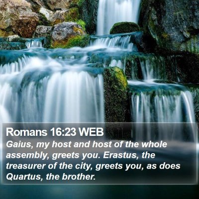 Romans 16:23 WEB Bible Verse Image