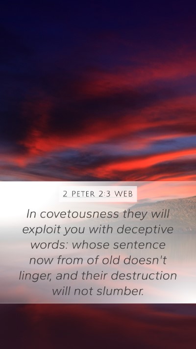 2 Peter 2:3 WEB Bible Verse Image