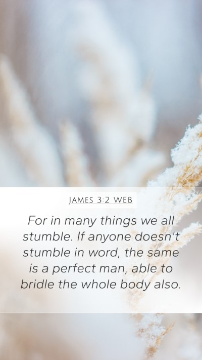 James 3:2 WEB Mobile Phone Wallpaper - For in many things we all stumble. If anyone - Mobile Bible Verse Wallpaper