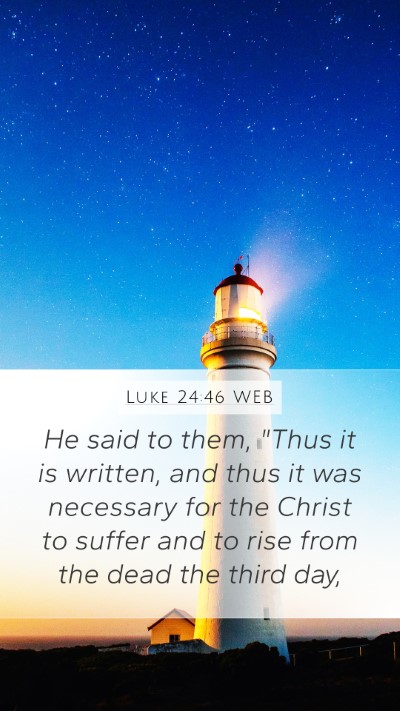 Luke 24:46 WEB Mobile Phone Wallpaper - He said to them, 