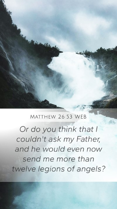 Matthew 26:53 WEB Mobile Phone Wallpaper - Or do you think that I couldn't ask my Father, - Mobile Bible Verse Wallpaper