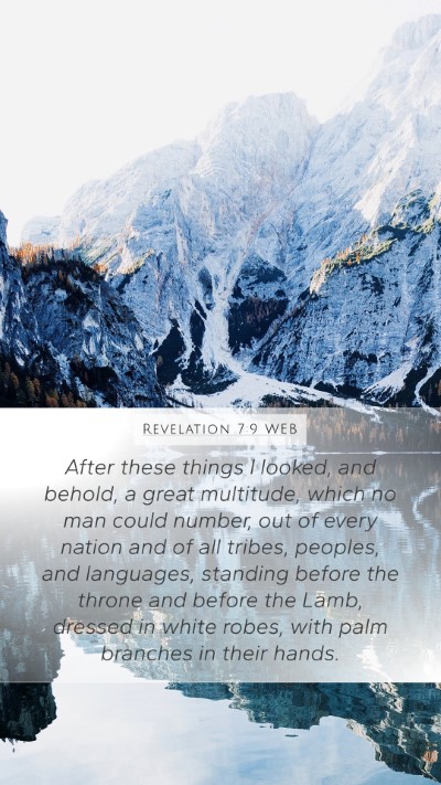 Revelation 7:9 WEB Mobile Phone Wallpaper - After these things I looked, and behold, a great - Mobile Bible Verse Wallpaper